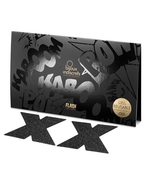 Bijoux Indiscrets Flash Cross Pasties - Black Default Title Undergarments - Tophatter Daily Deals