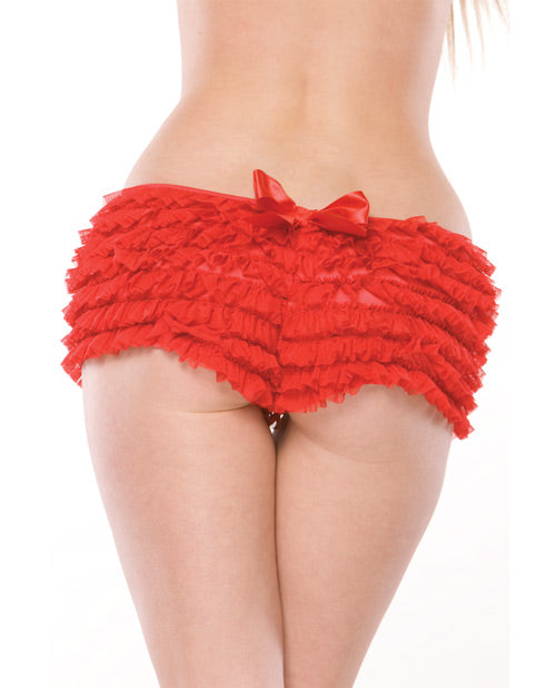 Ruffle Shorts W-back Bow Detail Red Xxl Plus Undergarments - Tophatter Daily Deals