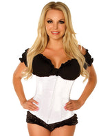 Underbust Corset W-zip Up Front White 4x Default Title Plus Undergarments - Tophatter Daily Deals