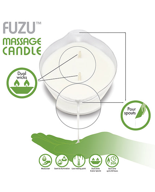 Fuzu Massage Candle - 4 Oz Coconut Passion Setting The Mood - Tophatter Daily Deals