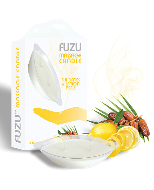 Fuzu Massage Candle - 4 Oz Fiji Dates & Lemon Peel Default Title Setting The Mood - Tophatter Daily Deals