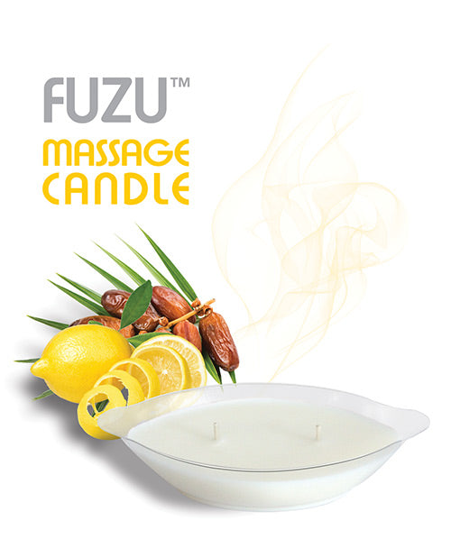 Fuzu Massage Candle - 4 Oz Fiji Dates & Lemon Peel Setting The Mood - Tophatter Daily Deals