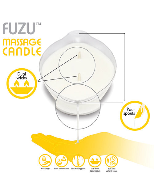 Fuzu Massage Candle - 4 Oz Fiji Dates & Lemon Peel Setting The Mood - Tophatter Daily Deals