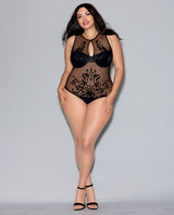 Sheer Strech Mesh Teddy W-adjustable Straps & Underwire Cups & Snap Crotch Black 2x Default Title Plus Undergarments - Tophatter Daily Deals