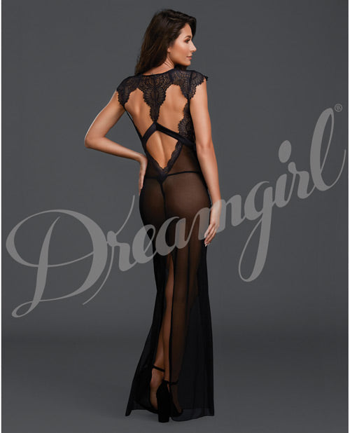 Sheer & Lace Gown W-g-string Black Md All Undergarments - Tophatter Daily Deals