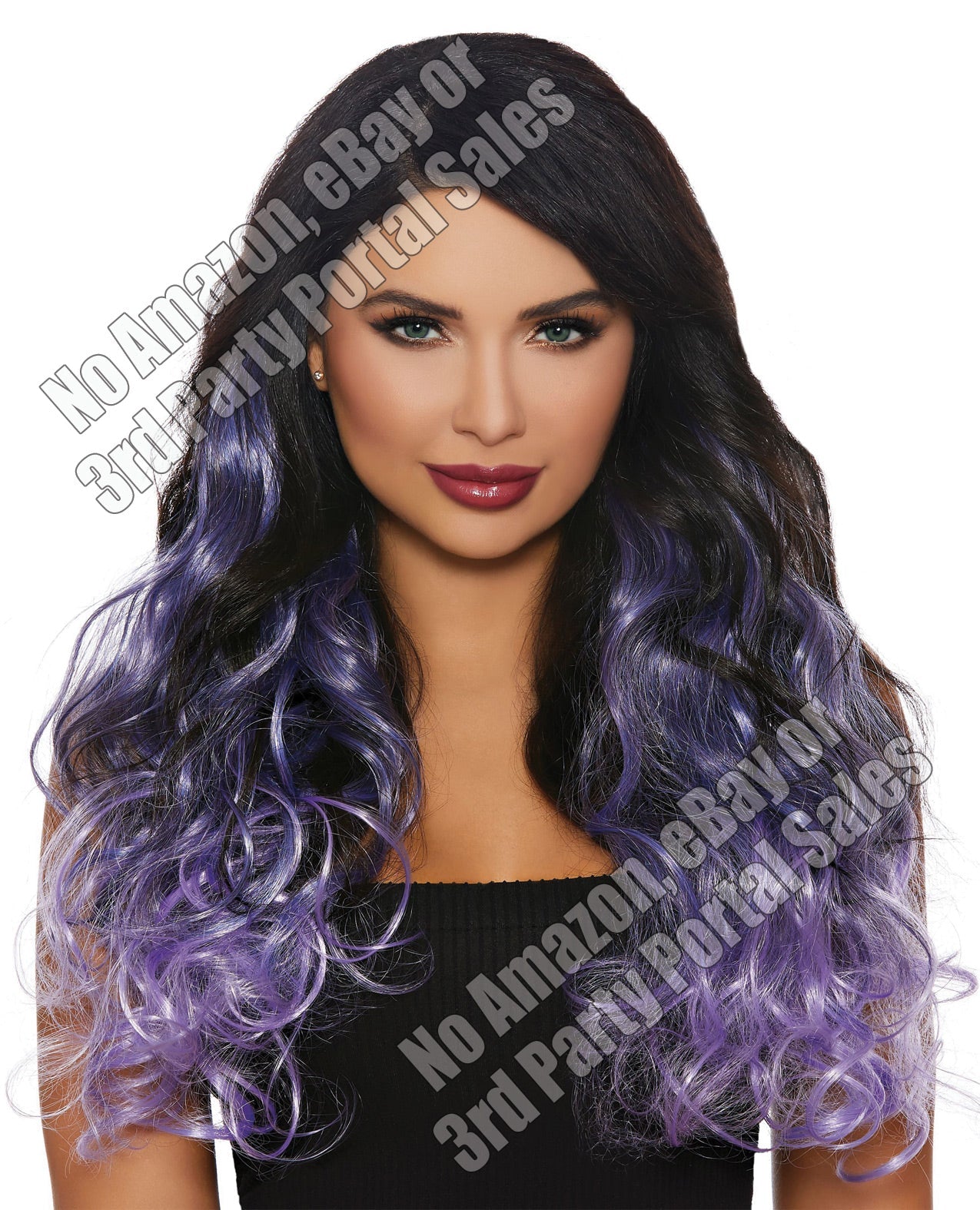 Long Curly Ombre 3 Pc Hair Extensions - Gun Metal-lavender-lilac Default Title Body Fun - Tophatter Daily Deals