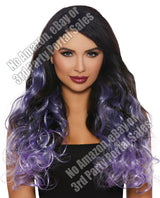 Long Curly Ombre 3 Pc Hair Extensions - Gun Metal-lavender-lilac Default Title Body Fun - Tophatter Daily Deals