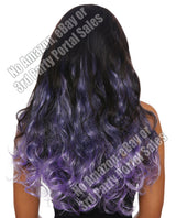 Long Curly Ombre 3 Pc Hair Extensions - Gun Metal-lavender-lilac Body Fun - Tophatter Daily Deals