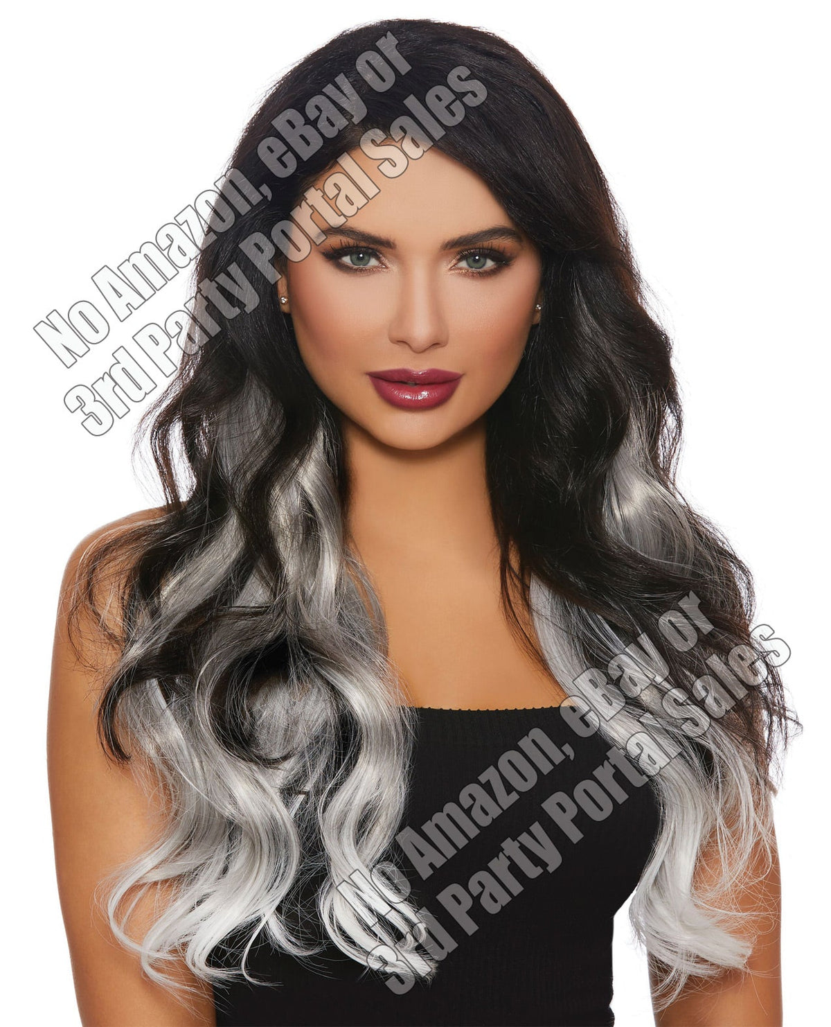 Long Wavy Ombre 3 Pc Hair Extensions - Gray-white Default Title Body Fun - Tophatter Daily Deals