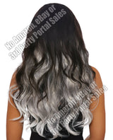 Long Wavy Ombre 3 Pc Hair Extensions - Gray-white Body Fun - Tophatter Daily Deals
