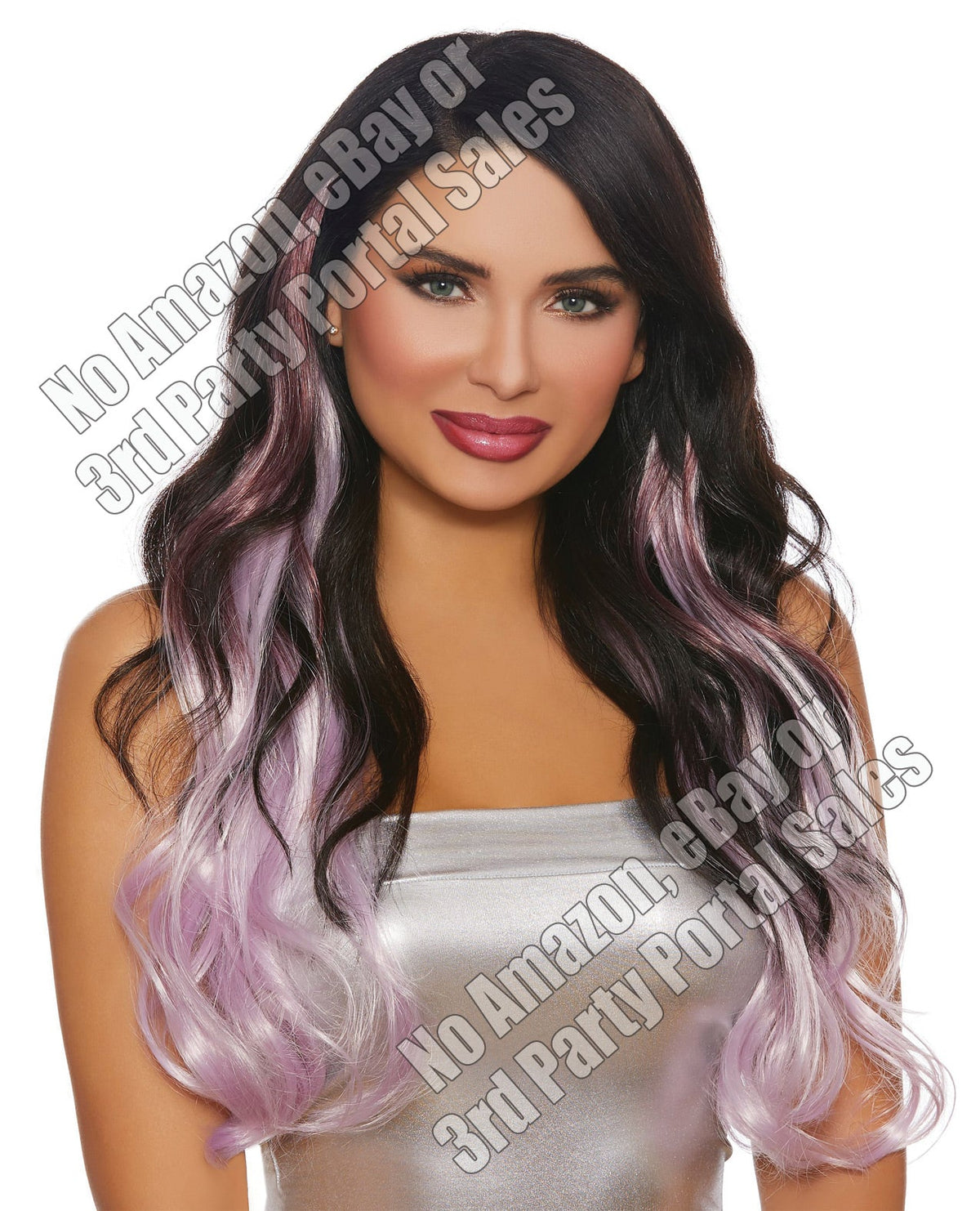 Long Wavy Layered 3 Pc Hair Extensions - Burgundy-pale Lavender Default Title Body Fun - Tophatter Daily Deals