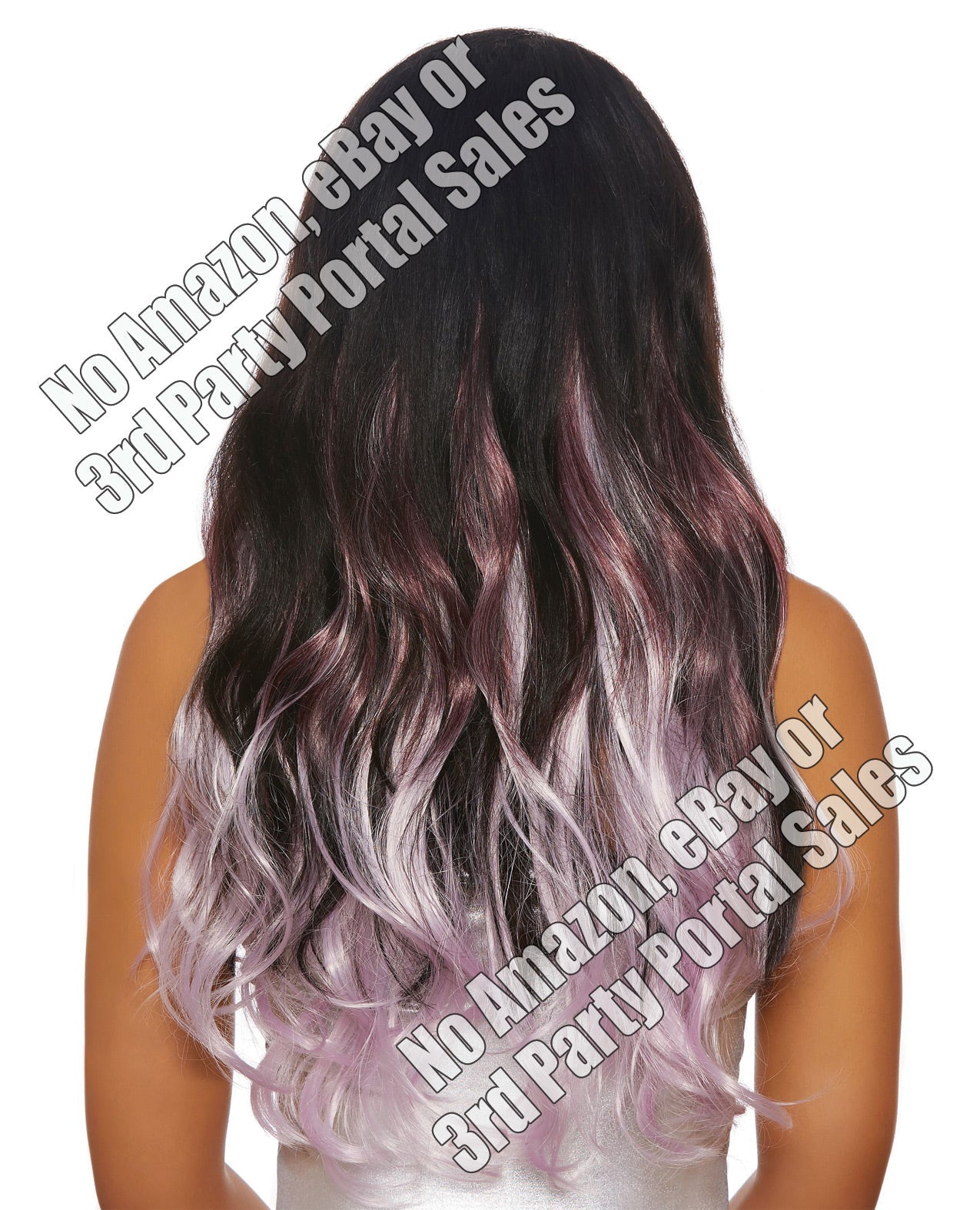 Long Wavy Layered 3 Pc Hair Extensions - Burgundy-pale Lavender Body Fun - Tophatter Daily Deals