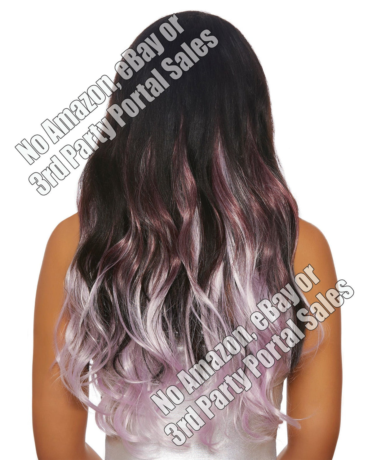 Long Wavy Layered 3 Pc Hair Extensions - Burgundy-pale Lavender Body Fun - Tophatter Daily Deals