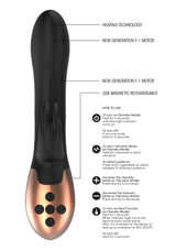 Shots Toys - Elegance - Opulent Heating Rabbit Vibrator - Black Sex Toy - Tophatter Daily Deals