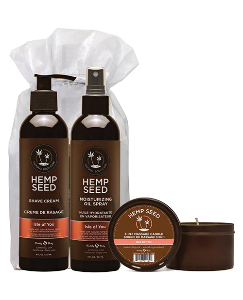 Earthly Body Summer Care Moisturizing Kit - Isle Of You Candle, Oil Spray & Shave Cream Default Title Bath & Body - Tophatter Daily Deals