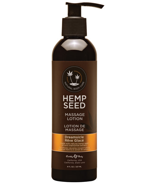 Earthly Body Hemp Seed Massage Lotion - 8 Oz Dreamsicle Default Title Massage Oils, Lotions, Creams & Gels - Tophatter Daily Deals