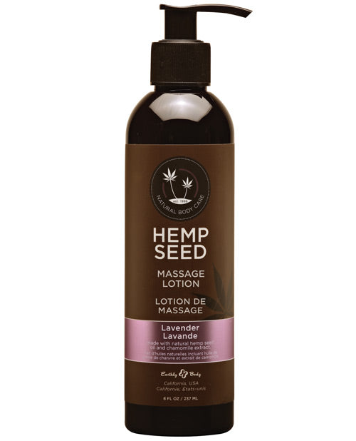 Earthly Body Hemp Seed Massage Lotion - 8 Oz Lavender Default Title Massage Oils, Lotions, Creams & Gels - Tophatter Daily Deals