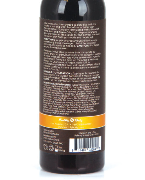 Earthly Body Hemp Seed Massage Lotion - 2 Oz Dreamsicle Massage Oils, Lotions, Creams & Gels - Tophatter Daily Deals
