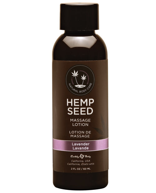 Earthly Body Hemp Seed Massage Lotion - 2 Oz Lavender Default Title Massage Oils, Lotions, Creams & Gels - Tophatter Daily Deals