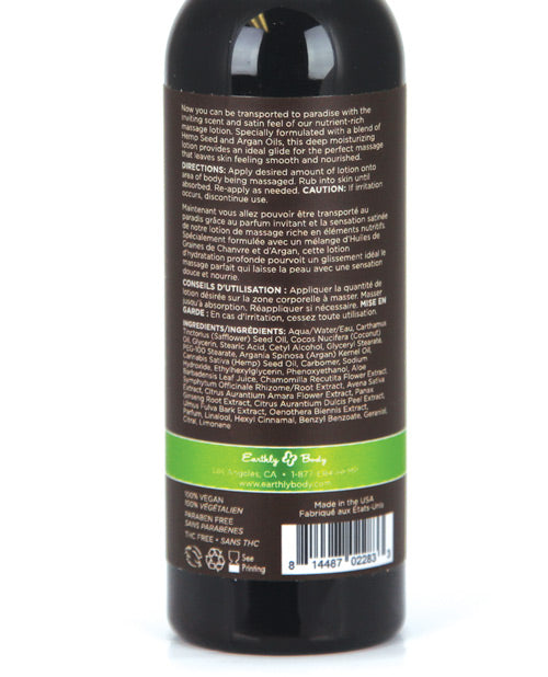 Earthly Body Hemp Seed Massage Lotion - 2 Oz Naked In The Woods Massage Oils, Lotions, Creams & Gels - Tophatter Daily Deals