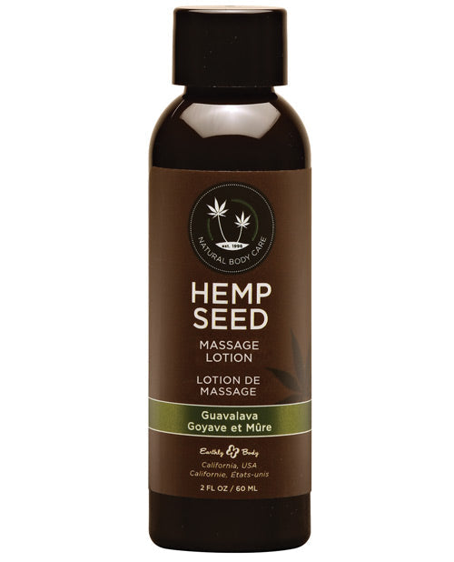 Earthly Body Hemp Seed Massage Lotion - 2 Oz Guavalava Default Title Massage Oils, Lotions, Creams & Gels - Tophatter Daily Deals