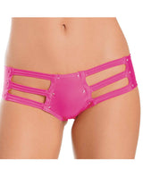 Strappy Front & Back Jeweled Booty Shorts Neon Pink O-s Default Title Undergarments - Tophatter Daily Deals