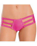 Strappy Front & Back Jeweled Booty Shorts Neon Pink O-s Undergarments - Tophatter Daily Deals
