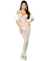 Vivace Lace Bodystocking W-open Crotch & Satin Bow Detail Mint Green O-s Default Title Undergarments - Tophatter Daily Deals
