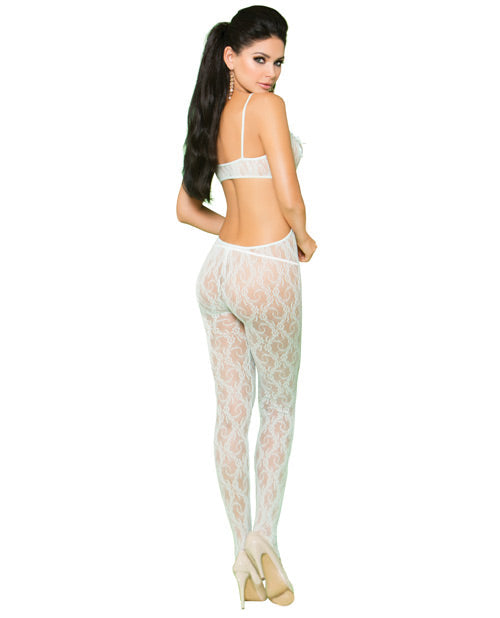 Vivace Lace Bodystocking W-open Crotch & Satin Bow Detail Mint Green O-s Undergarments - Tophatter Daily Deals