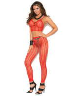 Vivace Cami Top & Matching Leggings W-feather Design Red O-s Default Title Undergarments - Tophatter Daily Deals