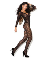 Vivace Long Sleeve Lace Bodystocking Black O-s Undergarments - Tophatter Daily Deals