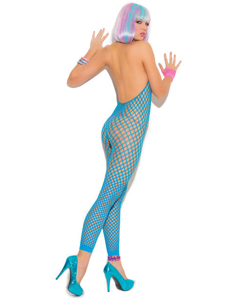 Vivace Crochet Footless Bodystocking W-open Crotch Neon Blue O-s Undergarments - Tophatter Daily Deals