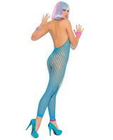 Vivace Crochet Footless Bodystocking W-open Crotch Neon Blue O-s Undergarments - Tophatter Daily Deals