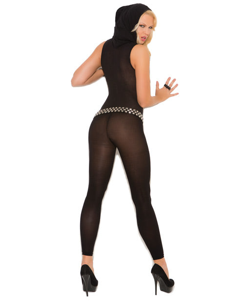 Vivace Opaque Footless Bodystocking W-hood Black O-s Undergarments - Tophatter Daily Deals
