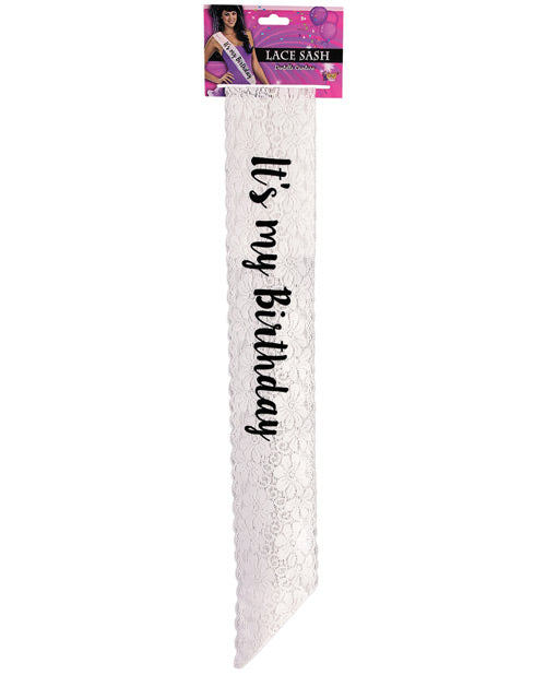 It's My Birthday Lace Sash - White Default Title Bachelorette & Party Supplies - Tophatter Daily Deals