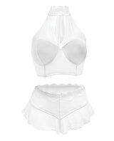 Premiere Embroidered Halter & Panty White 1x All Undergarments - Tophatter Daily Deals