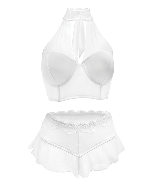 Premiere Embroidered Halter & Panty White 1x All Undergarments - Tophatter Daily Deals