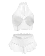 Premiere Embroidered Halter & Panty White Lg All Undergarments - Tophatter Daily Deals