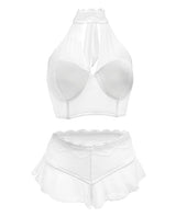 Premiere Embroidered Halter & Panty White Xl All Undergarments - Tophatter Daily Deals