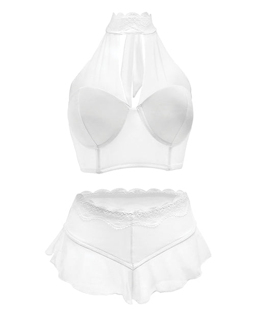 Premiere Embroidered Halter & Panty White Xl All Undergarments - Tophatter Daily Deals