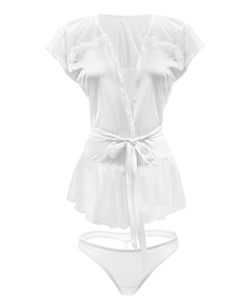 Premiere Soft Micro Bed Jacket & Panty White Xl All Undergarments - Tophatter Daily Deals