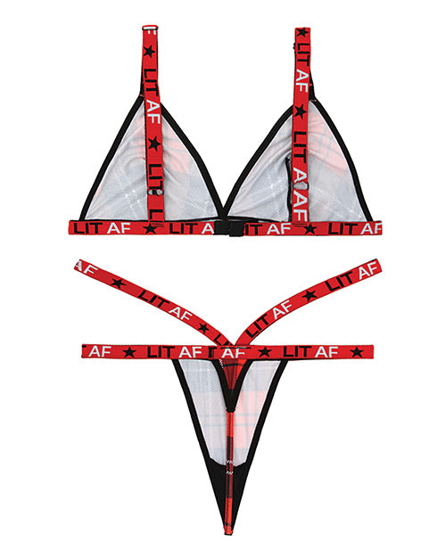 Vibes Lit Af Bralette & Thong Plaid S-m All Undergarments - Tophatter Daily Deals
