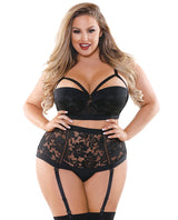Curve Monique Contour Cup W-cage Cock Look & Panty Black 3x-4x Default Title Plus Undergarments - Tophatter Daily Deals