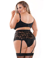 Curve Monique Contour Cup W-cage Cock Look & Panty Black 3x-4x Plus Undergarments - Tophatter Daily Deals