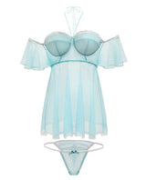 Spring-summer Off The Shoulder Babydoll & Panty Mint 3x-4x All Undergarments - Tophatter Daily Deals