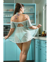 Spring-summer Off The Shoulder Babydoll & Panty Mint 3x-4x All Undergarments - Tophatter Daily Deals