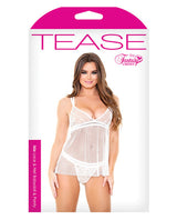 Tease Isla Lace & Net Babydoll W-panty White M-l All Undergarments - Tophatter Daily Deals