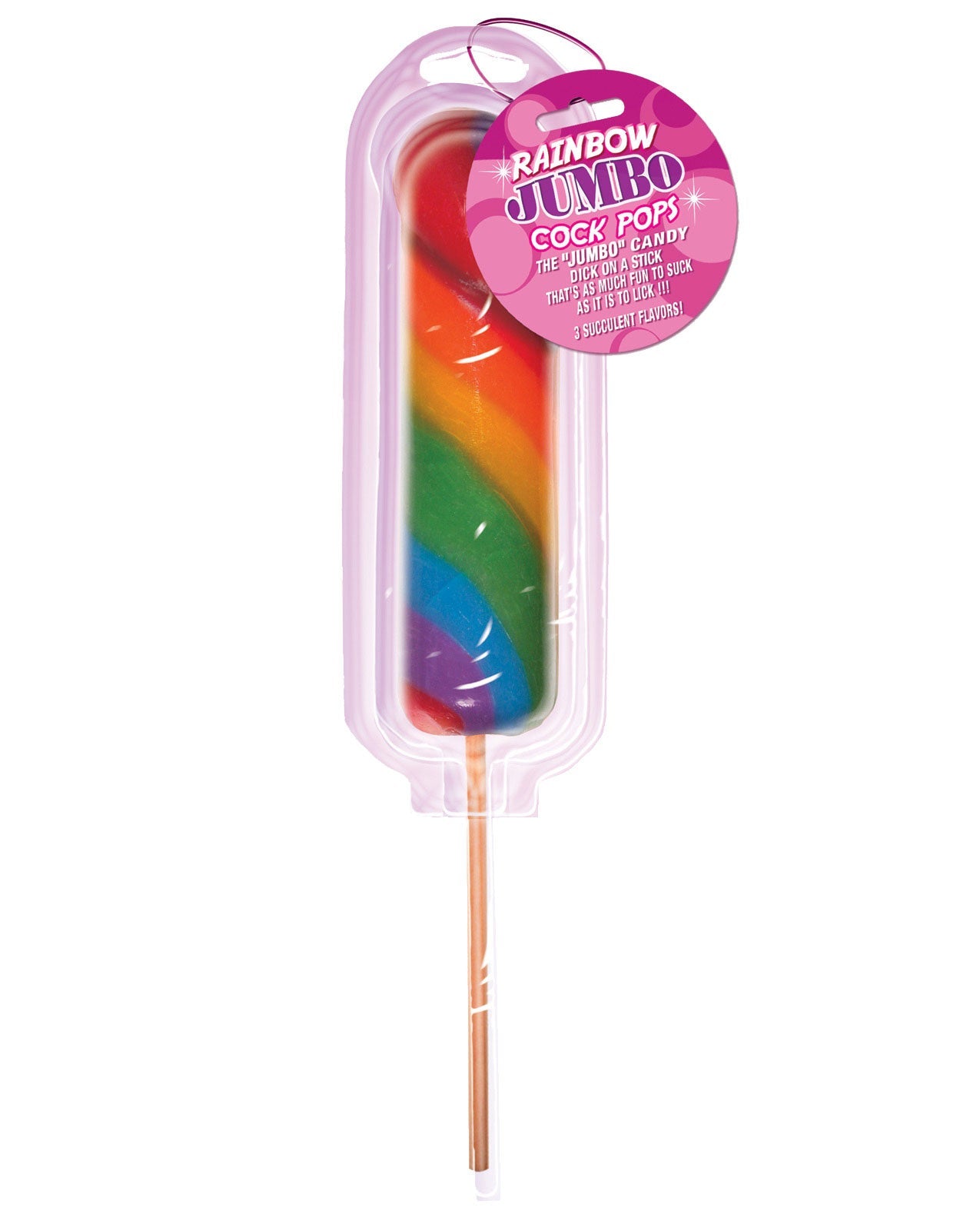Jumbo Rainbow Pecker Pop On Blister Card Default Title Bachelorette & Party Supplies - Tophatter Daily Deals