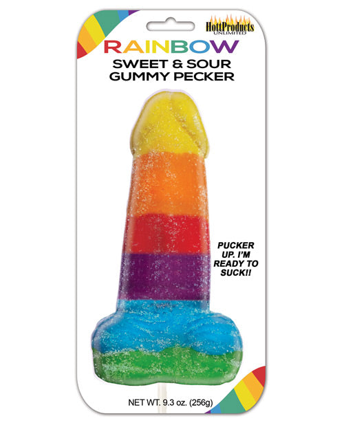 Rainbow Sweet & Sour Jumbo Gummy Cock Pop Default Title Bachelorette & Party Supplies - Tophatter Daily Deals