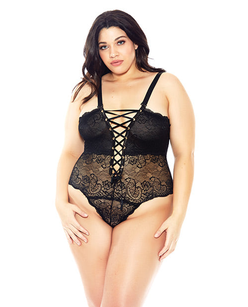 Reversible Lace Teddy Black 1x Default Title All Undergarments - Tophatter Daily Deals